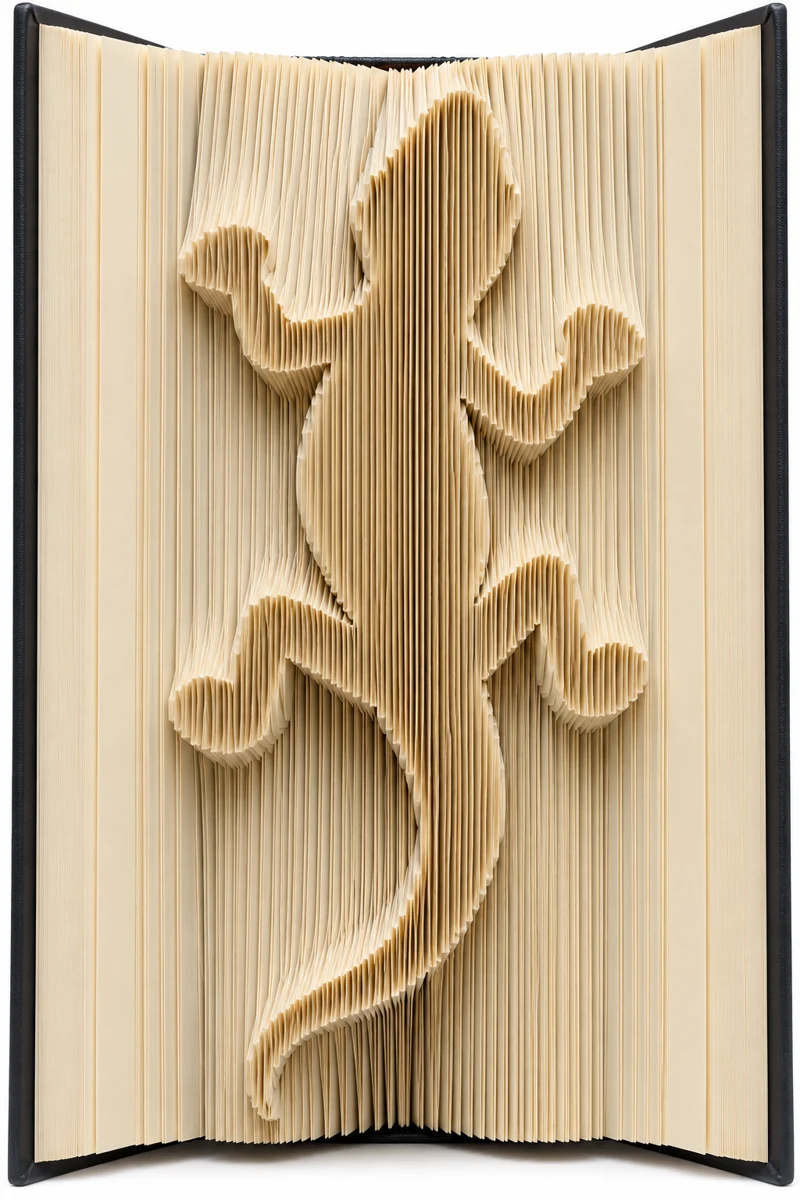 Foldly Lizard — finished folded design
